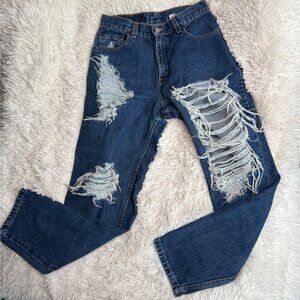 Vintage Levi's 550 Relaxed Fit‎ Tapered Leg Destroyed Jeans Made in USA